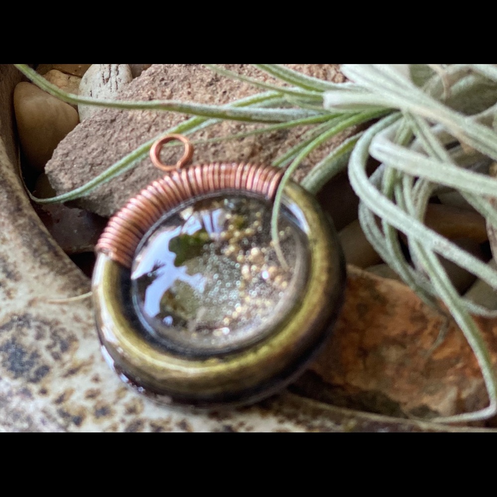 Mixed Material Pendant Custom Made Unique Piece - image 3